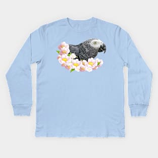 Gray parrot Kids Long Sleeve T-Shirt